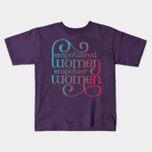 Empowered Women Dark Feminist Lettering Design Kids T-Shirt